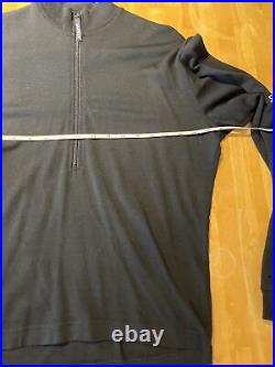 100 % merino wool long sleeved Half Zip Bike cycling jersey SURLY. Black