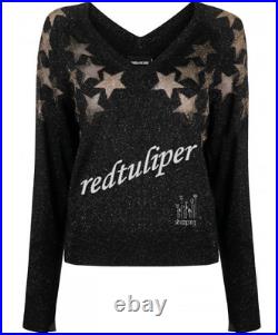 2021 star print fashion V-neck Pullover long sleeve sweater