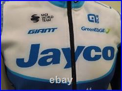 2023 ALE Team Jayco Alula Pro Cycling Thermal Winter Fleece Jacket GreenEdge S