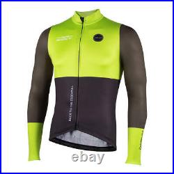 2024 Nalini WARM FIT Men's Long Sleeve Cycling Jersey (Fluro YellowithBlack) S-3XL