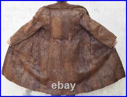 43 Long Mens Fur Coat Men Farmer Nutria Jacket Natural Vintage Beaver Chest 40