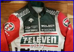7-Eleven Cycling Team Long Sleeve Jersey Team Issued Descente 1980s Signed