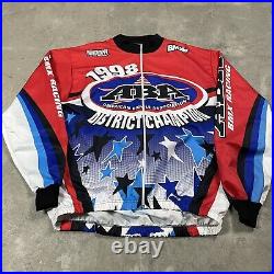 90s VTG BMX ABA 1998 CHAMPION Jacket Jersey All Over Print XL Motocross USA Made