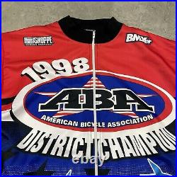 90s VTG BMX ABA 1998 CHAMPION Jacket Jersey All Over Print XL Motocross USA Made