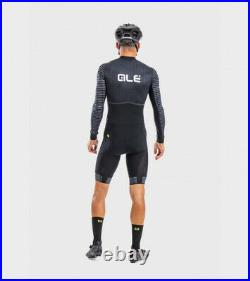 ALE Cycling Men Long Sleeves Skinsuit Fango Fuga PR-SBlack-White Size L