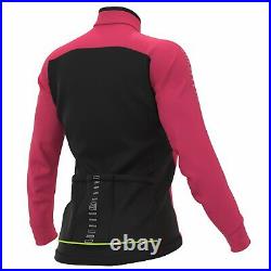 Ale Cycling Women Winter Jersey Long Sleeve Solid Black-Fluo Pink Size SNEW
