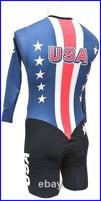 Assos Team USA Long Sleeve Speedfire Skinsuit Men MEDIUM Road Bike Race Aero TT