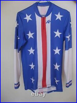 Assos USA National Champion Cycling Jersey Mens Medium Long Sleeve 1/4 Zip