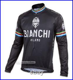 Bianchi Milano LEGGENDA Lightweight Long Sleeve Cycling Jersey CLASSIC BLACK
