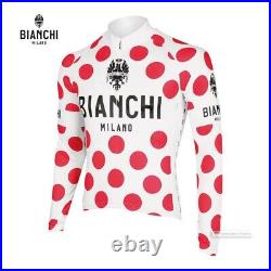 Bianchi Milano LEGGENDA Long Sleeve Cycling Jersey RED/WHITE POLKA DOTS
