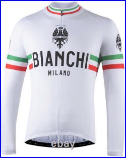 Bianchi Milano Storia Long Sleeve Cycling Jersey White Made in Italy