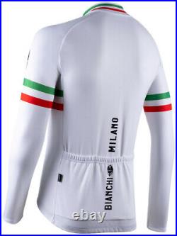 Bianchi Milano Storia Long Sleeve Cycling Jersey White Made in Italy