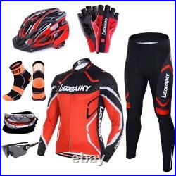 Bicycle Jersey Long Sleeves Set Men Mtb Cycle Wear Padded Breathable Sportswear
