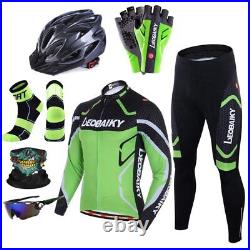 Bicycle Jersey Long Sleeves Set Men Mtb Cycle Wear Padded Breathable Sportswear