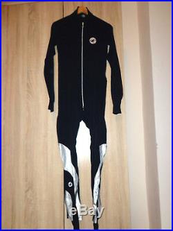 CASTELLI Made in Italy black & silver cycling race suit / bib tights long sleeve