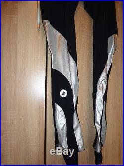 CASTELLI Made in Italy black & silver cycling race suit / bib tights long sleeve