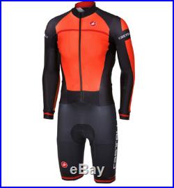 Castelli CX 2.0 Speedsuit Winter Cycling Long Sleeve Men's Large Orange New