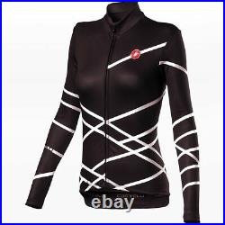 Castelli DIAGONAL Womens Long Sleeve Jersey Light Black Silver Cycling Jacket