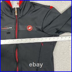 Castelli Jacket Mens Large Black Rosso Corsa Gore Windstopper Full Zip Cycling