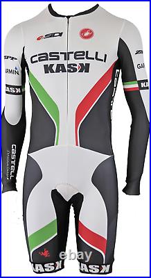 Castelli Men's White Cycling Long Sleeve Skin Suit Size M, L Kiss Chamois