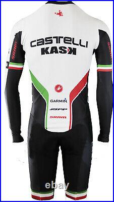 Castelli Men's White Cycling Long Sleeve Skin Suit Size M, L Kiss Chamois