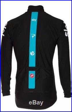 Castelli Perfetto Long Sleeve Team Sky Jacket, L, Gore Wind Stopper 2017