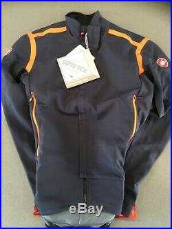Castelli Perfetto ROS Long Sleeve Jacket Medium, Dark Steel Blue/Orange, New