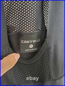 Castelli men cycling bib long sleeveless lightweight black sport sz L with padded