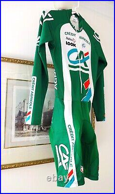 Credit Agricole Pro-team Long Sleeve Cycling Skinsuit Made In Italy By Nalini -m