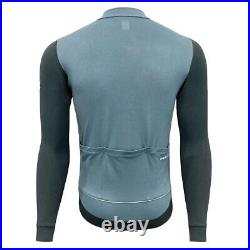 Cycling Jersey Long Sleeve Winter Full Zip Alitios Men's Vertos Blue/Gray