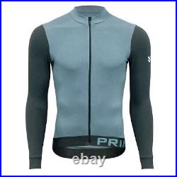 Cycling Jersey Long Sleeve Winter Full Zip Alitios Men's Vertos Blue/Gray