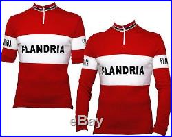 FLANDRIA Retro Wool Cycling Jersey Short/Long Sleeve Genuine Flandria Product