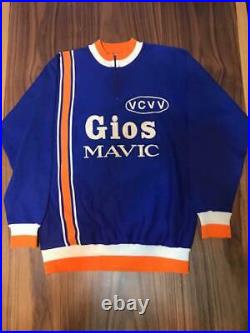 GIOS MAVIC Vintage Wool Cycle Jersey Long Sleeve BMX Road Bike Excellent