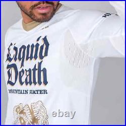 Heavy Pedal x Liquid Death Unisex Cycling Zipper Pocket Long Sleeve White Jersey