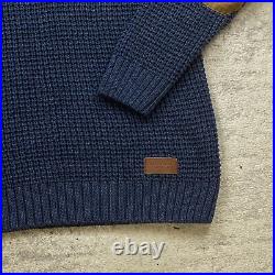 Holebrook Sweden Sweater Large Blue Padded Elbow Outdoors Patch Heavy Casual Men
