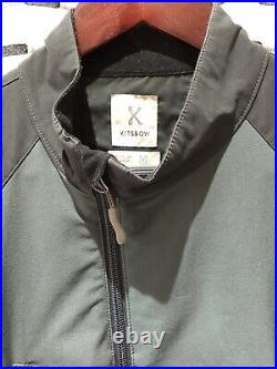 Kitsbow Men's Mixed Shell Gray Lightweight Full Zip Cycling Jacket Medium M
