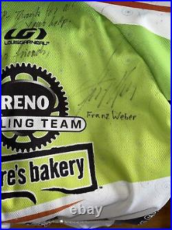 Large Louis Garneau Cycling Jacket SIGNED Ullrich Leipheimer Heidegger Reno Team