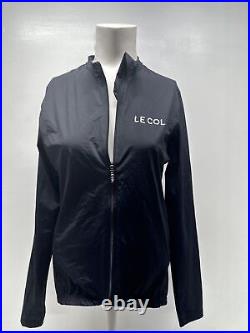 Le Col Cycling Jacket Full Zip Pockets Long Sleeve Pro Black White Women's Large