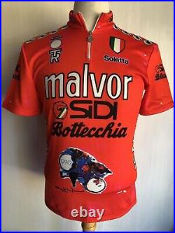 MALVOR-SIDI BOTTECCHIA ITALY Vintage 90's Castelli Cycling Bike Jersey Sz Medium