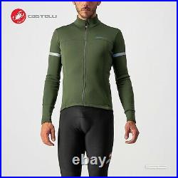NEW 2022 Castelli FONDO 2 Thermal Long Sleeve Jersey MILITARY GREEN/SILVER