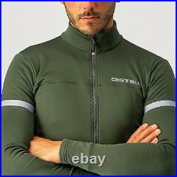 NEW 2022 Castelli FONDO 2 Thermal Long Sleeve Jersey MILITARY GREEN/SILVER