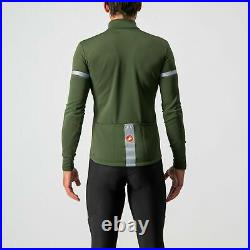 NEW 2022 Castelli FONDO 2 Thermal Long Sleeve Jersey, MILITARY GREEN/SILV, Large