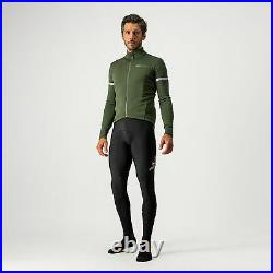 NEW 2022 Castelli FONDO 2 Thermal Long Sleeve Jersey, MILITARY GREEN/SILV, Large