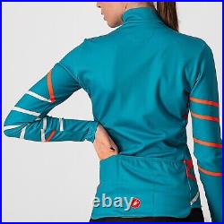 NEW Castelli DIAGONAL Womens Long Sleeve Jersey TEAL/BRILLIANT PINK