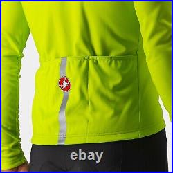 NEW Castelli FONDO 2 Thermal Long Sleeve Jersey ELECTRIC LIME/SILVER