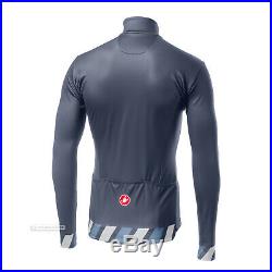 NEW Castelli PISA Thermal Long Sleeve Full Zip Cycling Jersey DARK STEEL BLUE