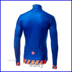 NEW Castelli PISA Thermal Long Sleeve Full Zip Cycling Jersey SURF BLUE