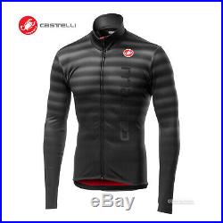NEW Castelli SCOSSA Thermal Long Sleeve Full Zip Cycling Jersey LIGHT BLACK