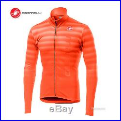 NEW Castelli SCOSSA Thermal Long Sleeve Full Zip Cycling Jersey ORANGE