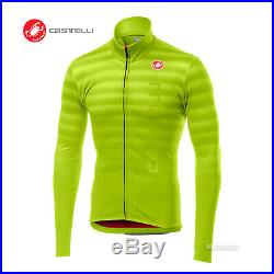 NEW Castelli SCOSSA Thermal Long Sleeve Full Zip Cycling Jersey YELLOW FLUO